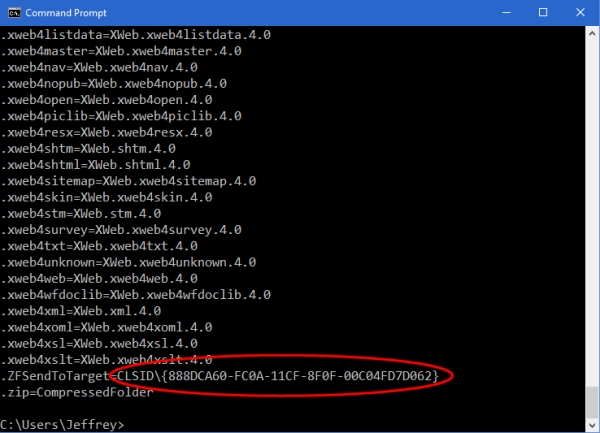 clsid scam - command prompt view
