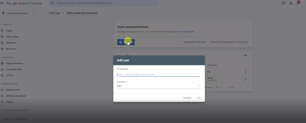 add user button